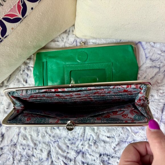 HOBO Original Leather Embossed Leather Clutch / Wallet - Green - Picture 5 of 5